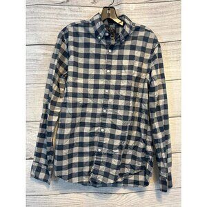 Mens J.Crew Flex Washed Slim Fit Checkered Button-Down Shirt M